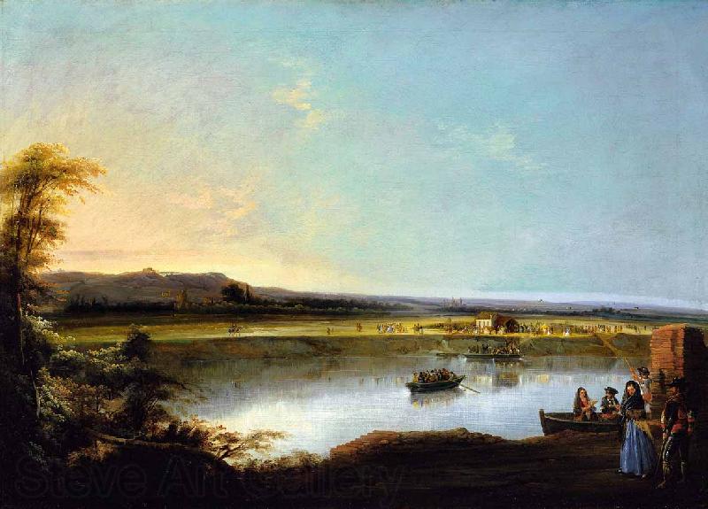 Manuel Barron Y Carrillo Crossing the River Guadalquivir Norge oil painting art